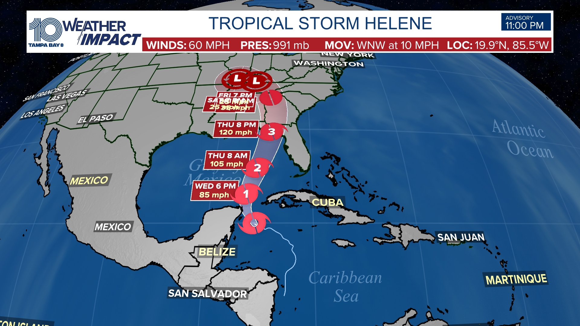 Here's the latest advisory from our meteorologists including the latest on spaghetti models, forecast cones, watches and warnings out in the tropics.