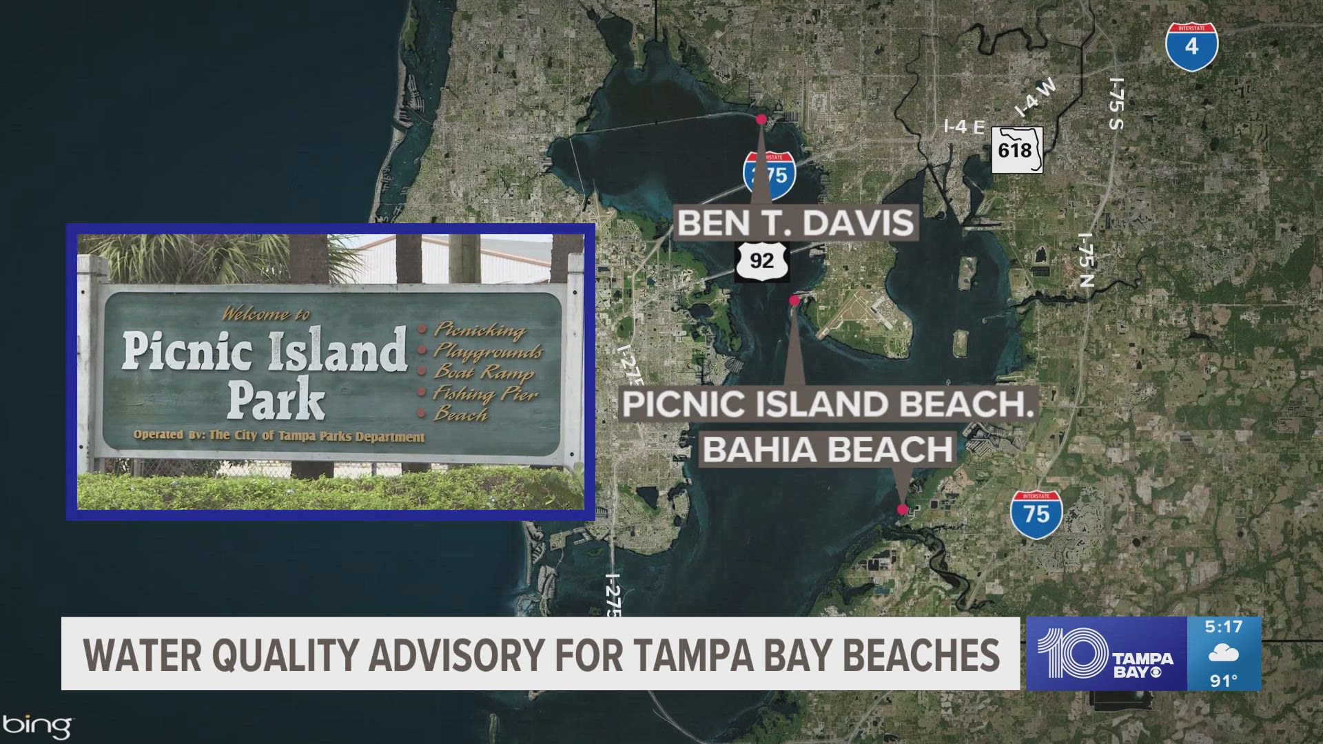 Tests completed Wednesday at Bahia, Ben T. Davis and Picnic Island beaches revealed excessive levels of fecal contamination, according to health officials.