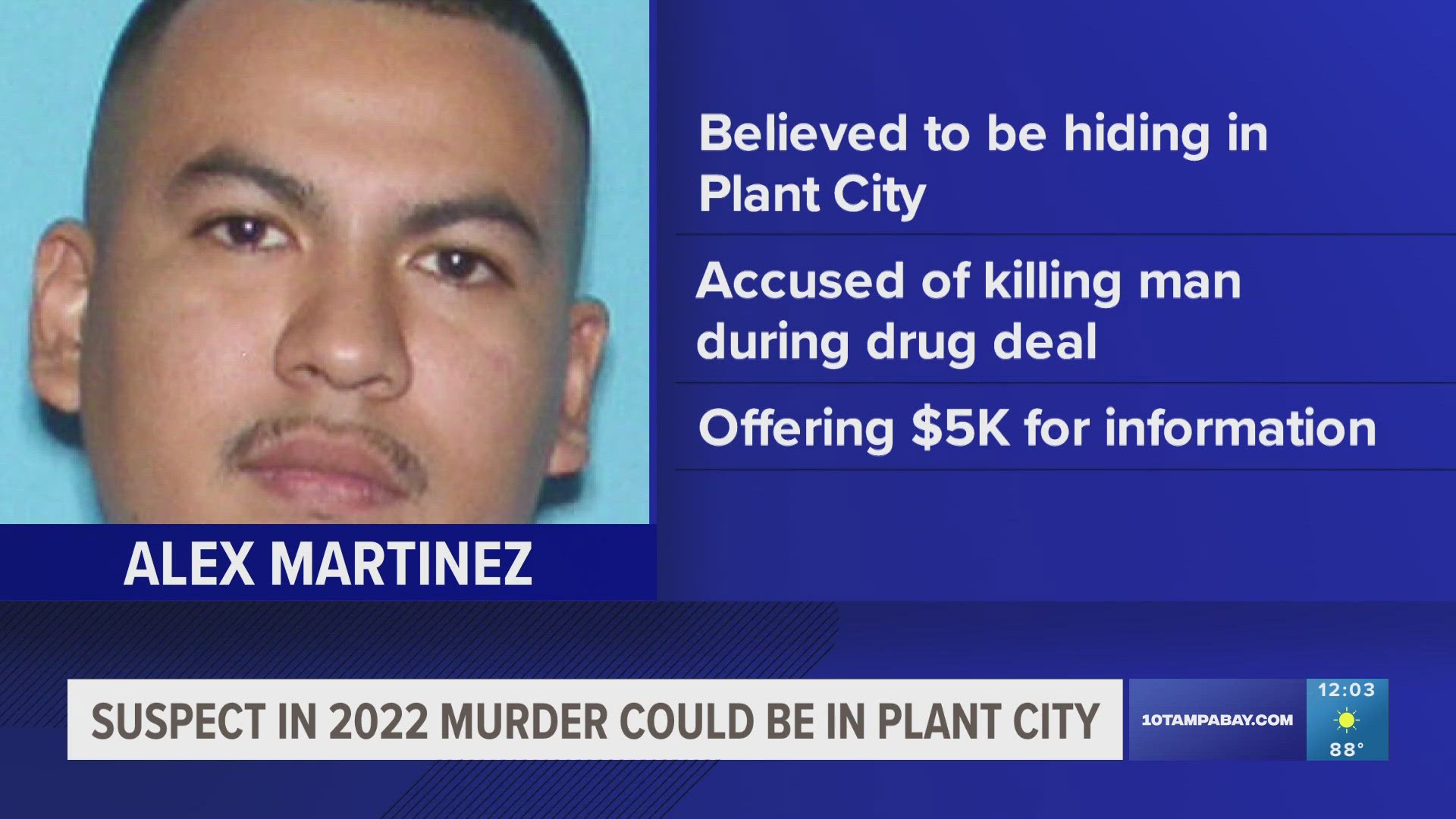 $5,000 reward money is still available for information on 34-year-old Alex Martinez, who has been eluding police for more than a year and a half.