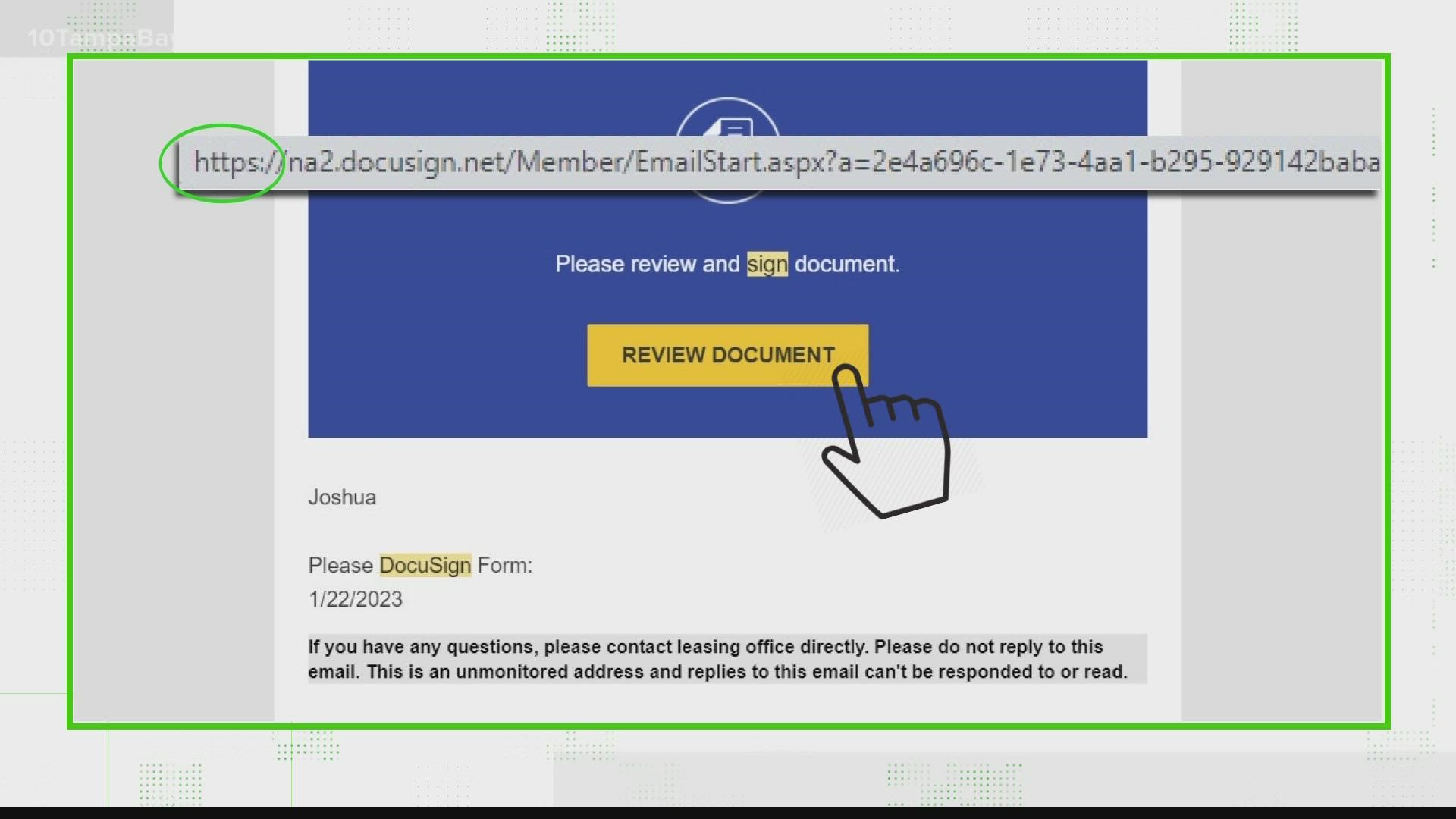 Scammers have spoofed and abused e-signature services like DocuSign to spam email inboxes with links to malicious websites.