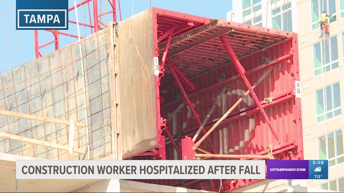 Tampa construction worker hospitalized after fall