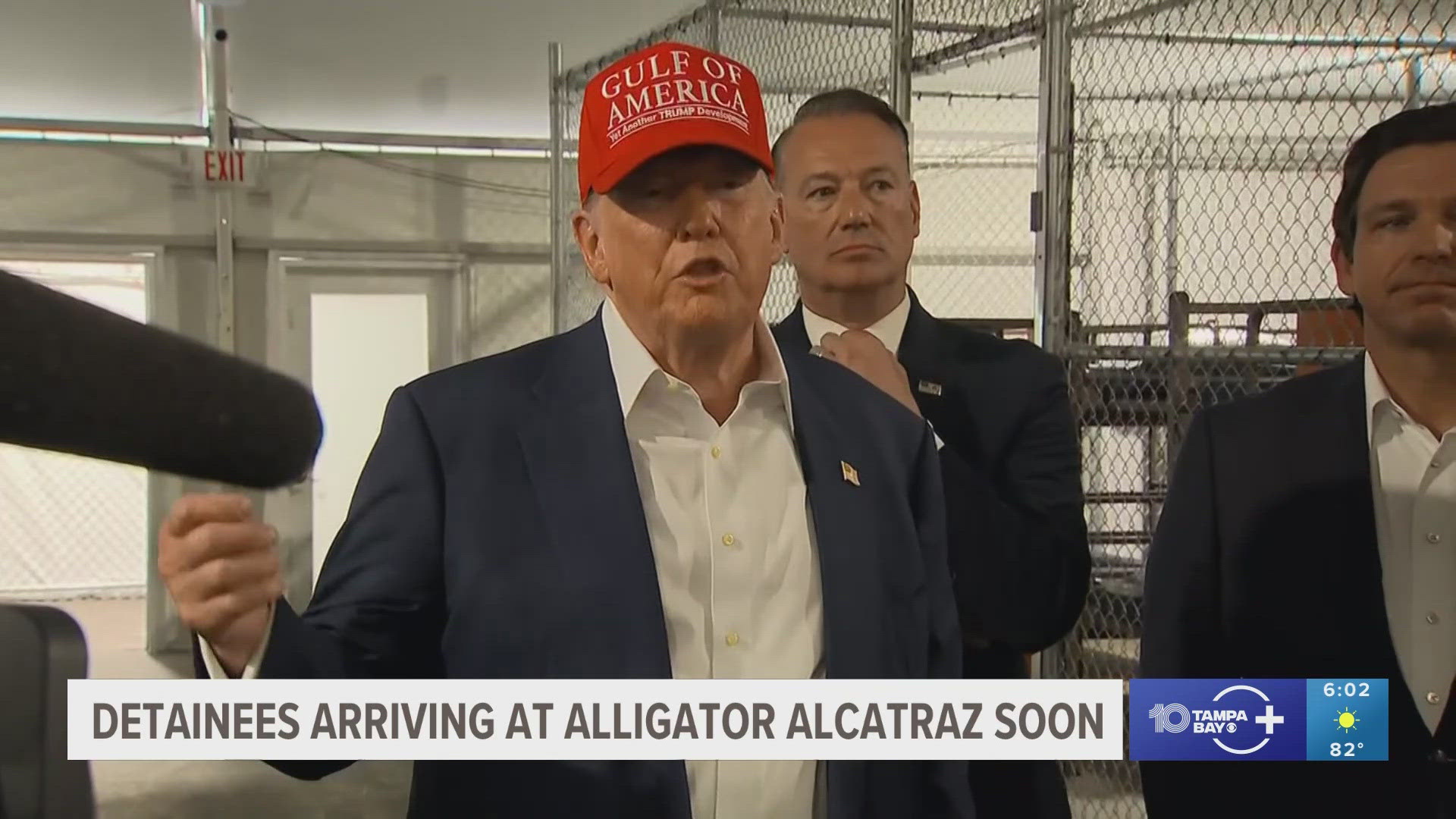 President Donald Trump on Tuesday toured a new immigration detention center surrounded by alligator-filled swamps in the Florida Everglades.
