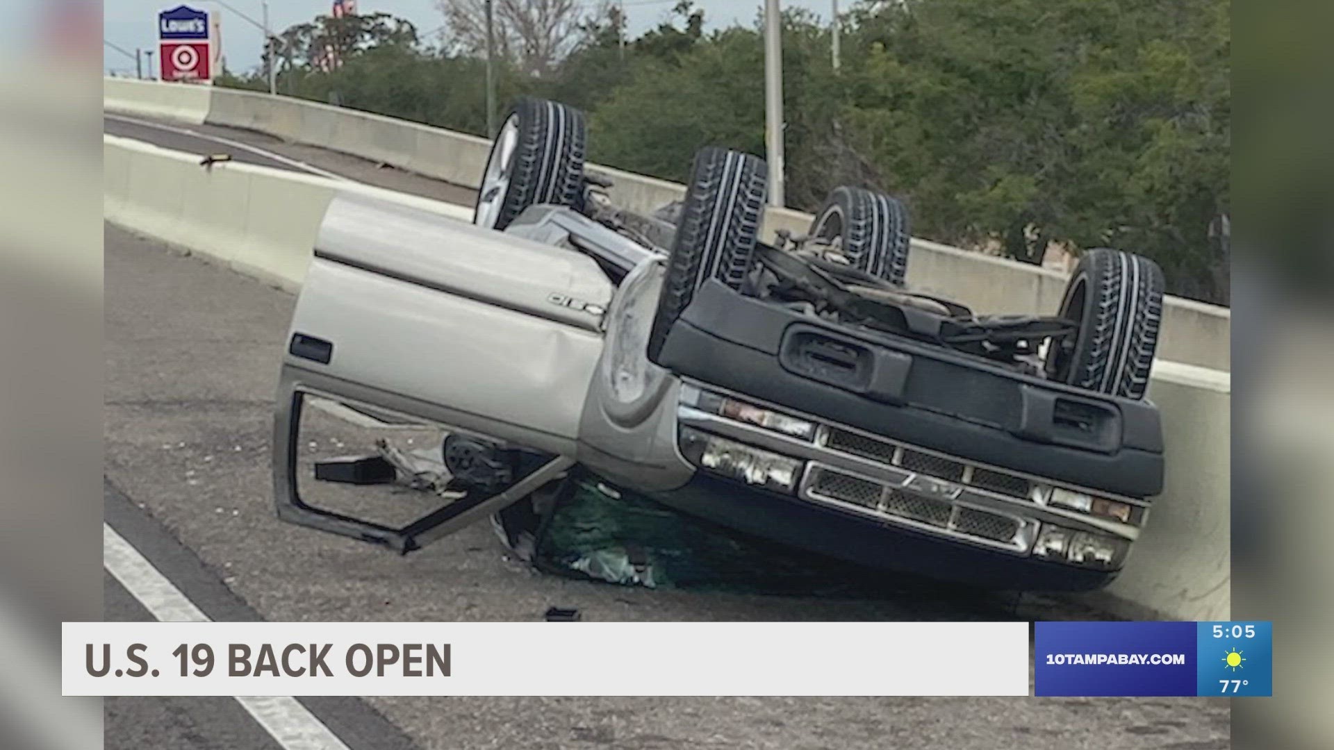 The highway was closed for several hours.