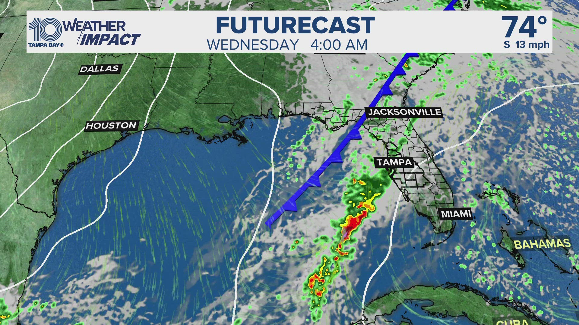 The remnants of the system will be part of a cold front and bring some showers.