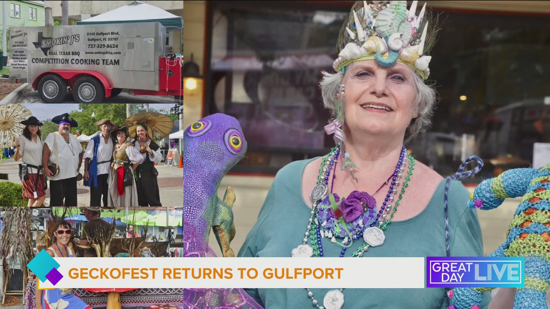 The streets along downtown Gulfport will be filled with live music, street performers, food and much more at the 23rd annual Gecko Fest.