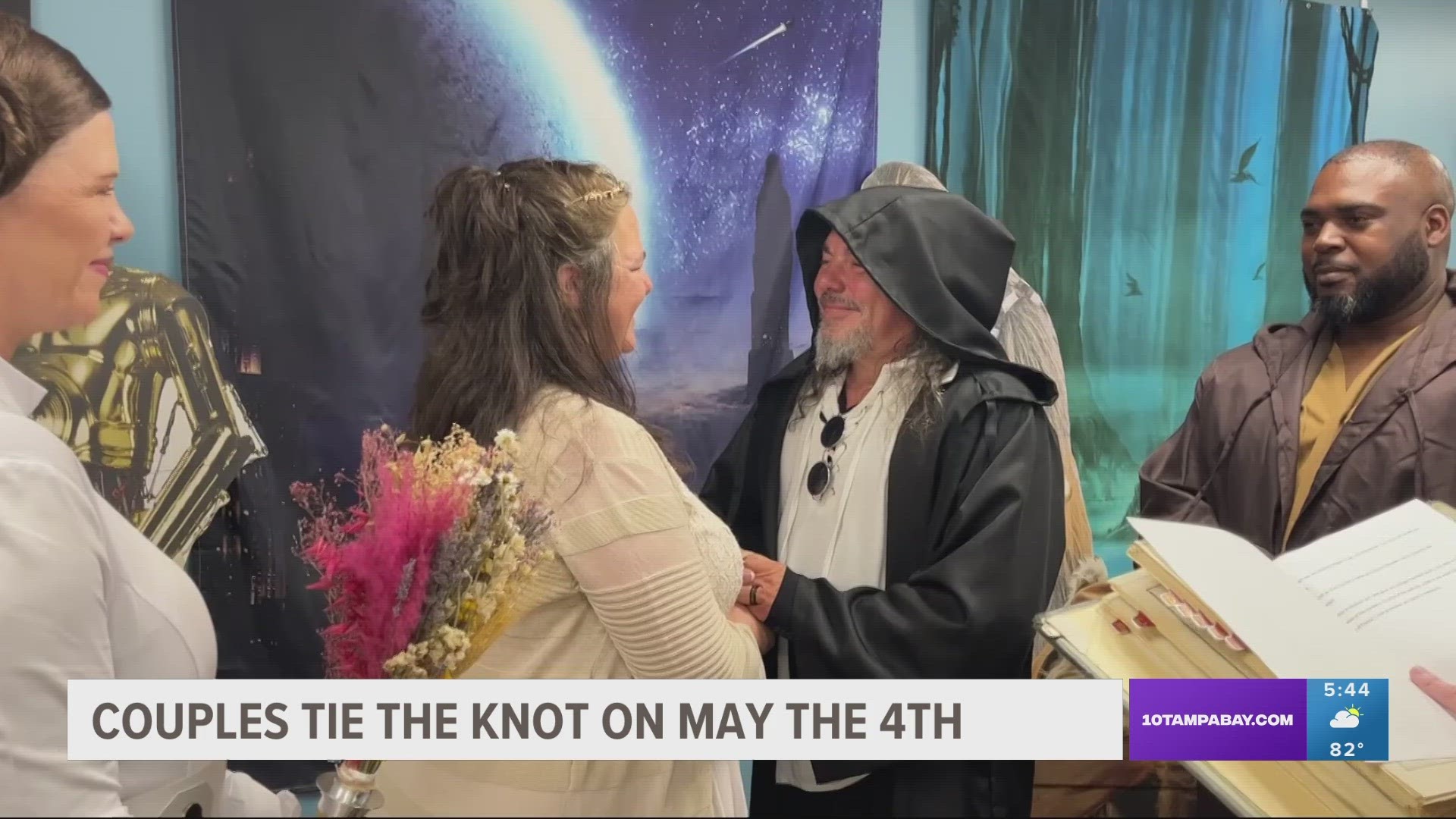 Couples dressed in Star Wars cosplay costumes said "I do" on "May the 4th be with you."