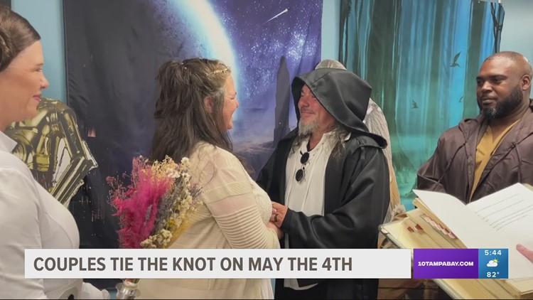 Star Wars fans tie the knot on May 4th