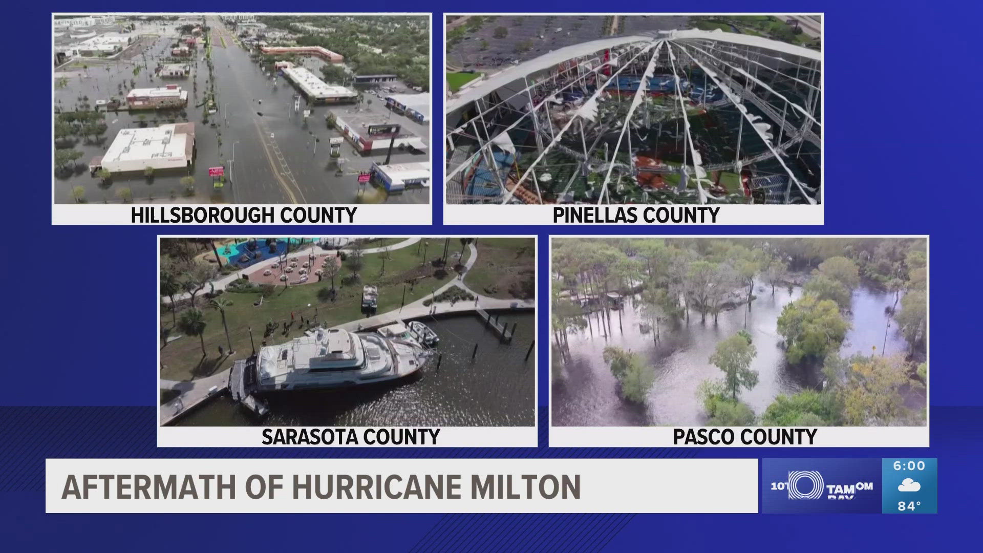 10 Tampa Bay has the latest on recovery efforts from Hurricane Milton, including damage reports, power outage updates and other information.