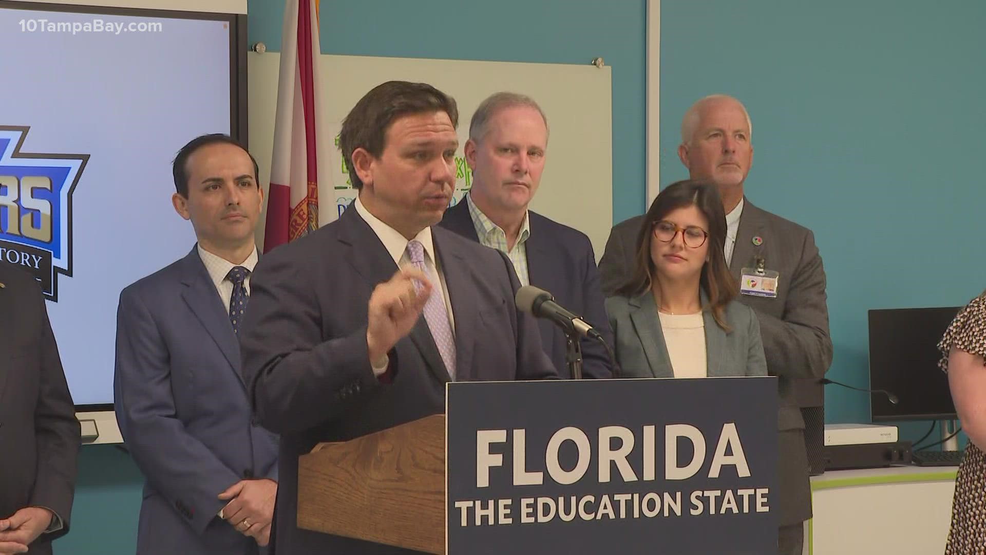 DeSantis was asked of his response to some Disney workers who planned to protest a bill that would bar classroom instruction of sexual orientation to young students.