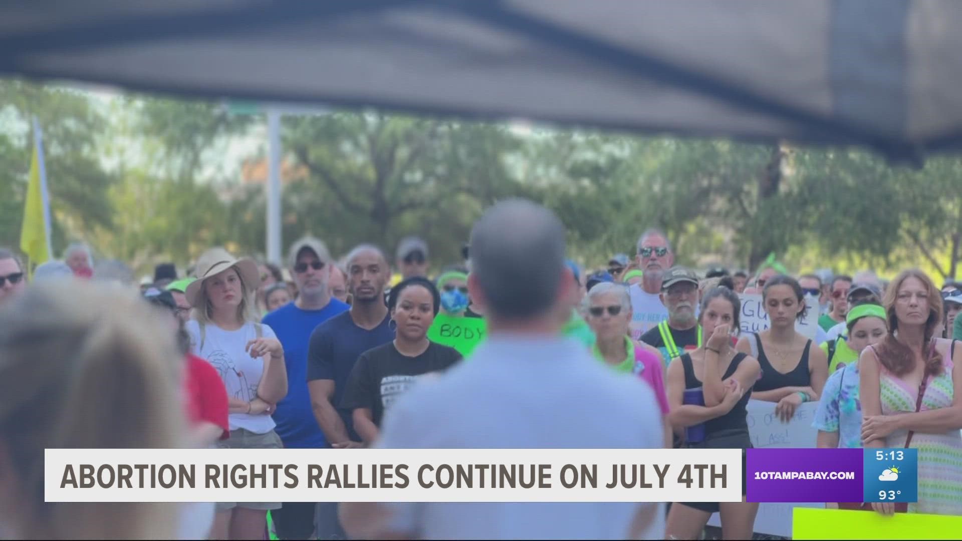 A handful of protests were scheduled for Monday across the greater Tampa Bay region.