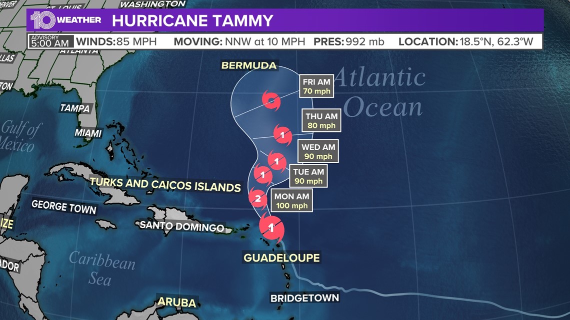 Hurricane Tammy forms; watches, warnings for Leeward Islands