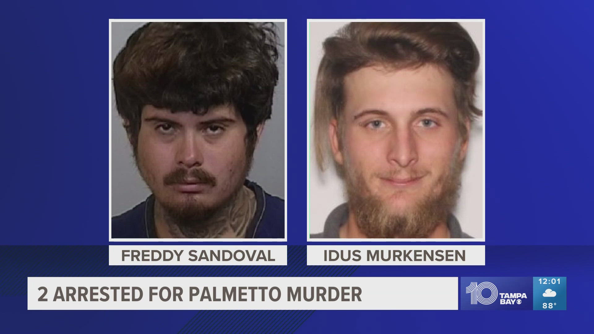 Two people are under arrest after Palmetto Police officers located a man dead inside the trunk of a car with multiple gunshot wounds.