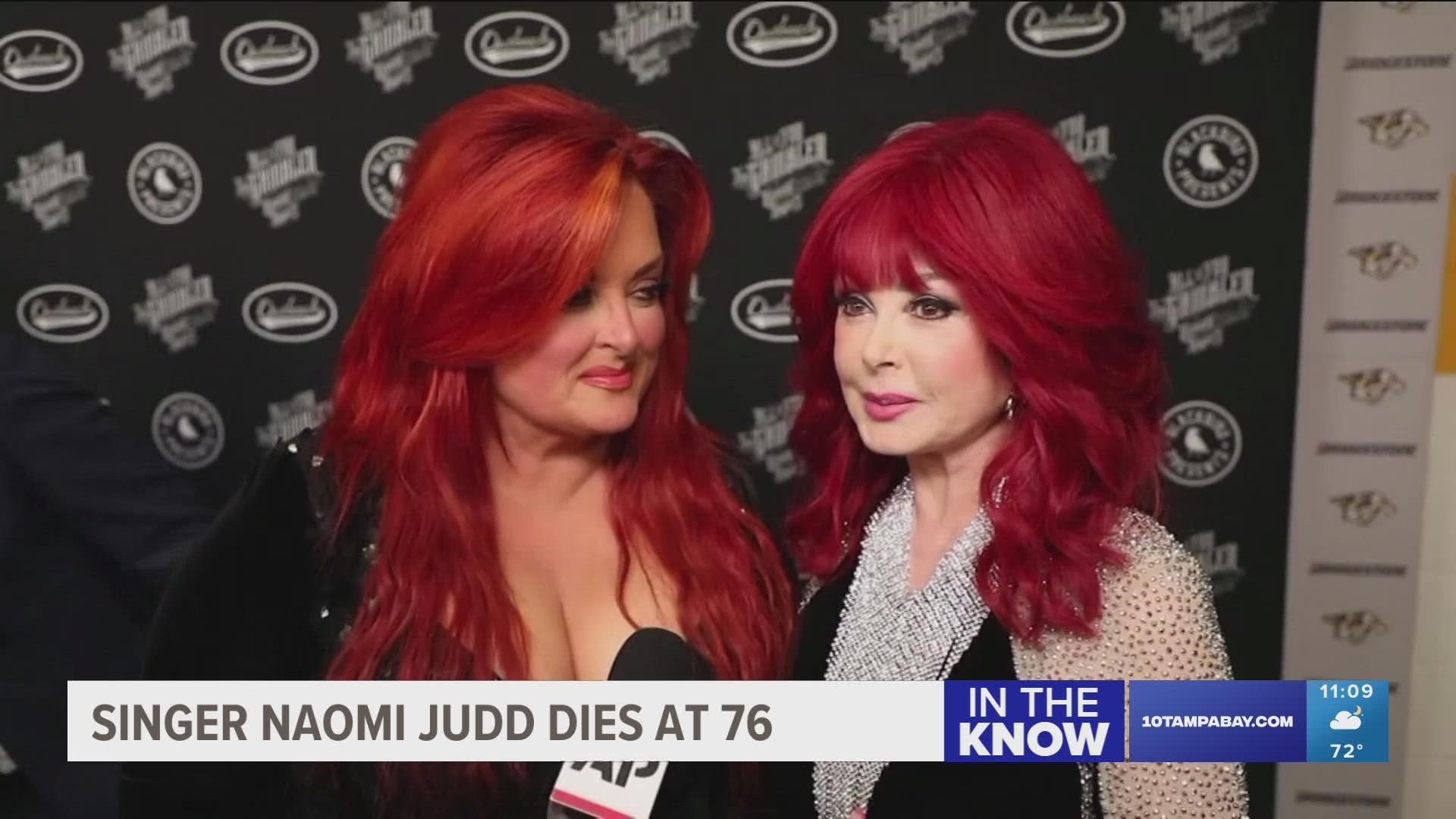 Country star Naomi Judd has died, one day before she was to be inducted into the Country Music Hall of Fame.