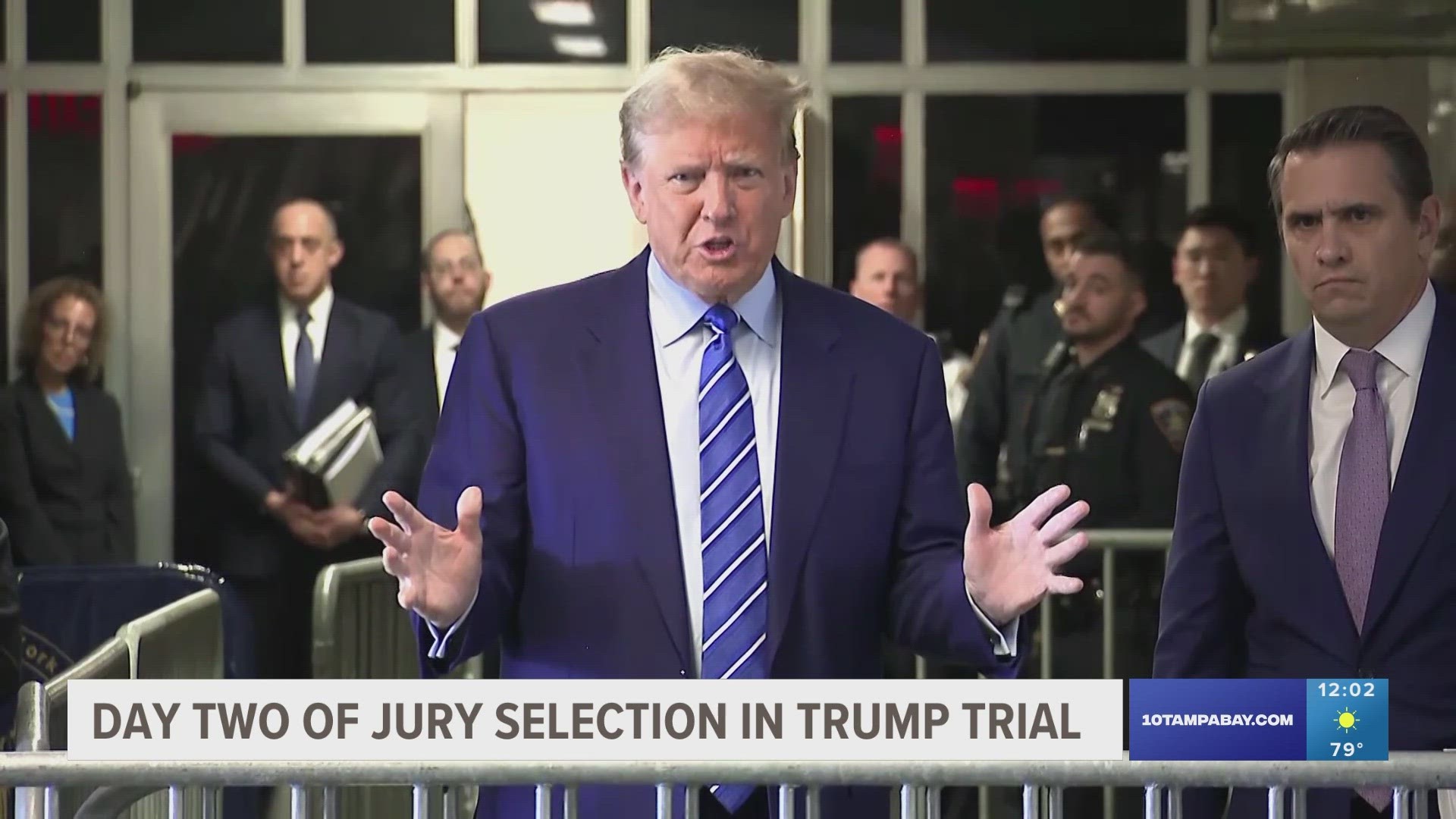 The first day of Trump’s history-making trial in Manhattan ended with no one yet chosen to be on the panel of 12 jurors and six alternates.