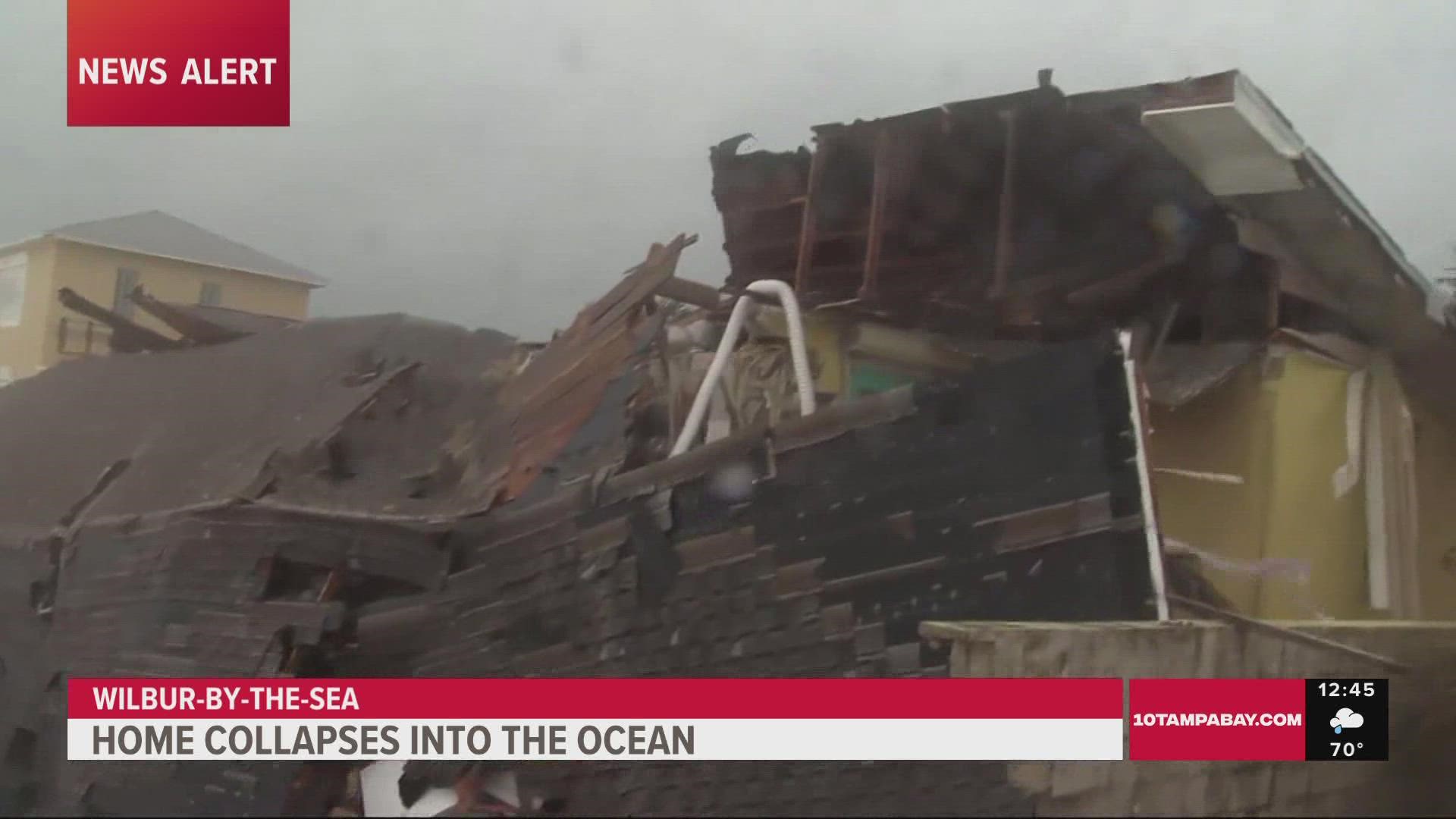 Six beachside homes have collapsed into the Atlantic as of Thursday, a report says.