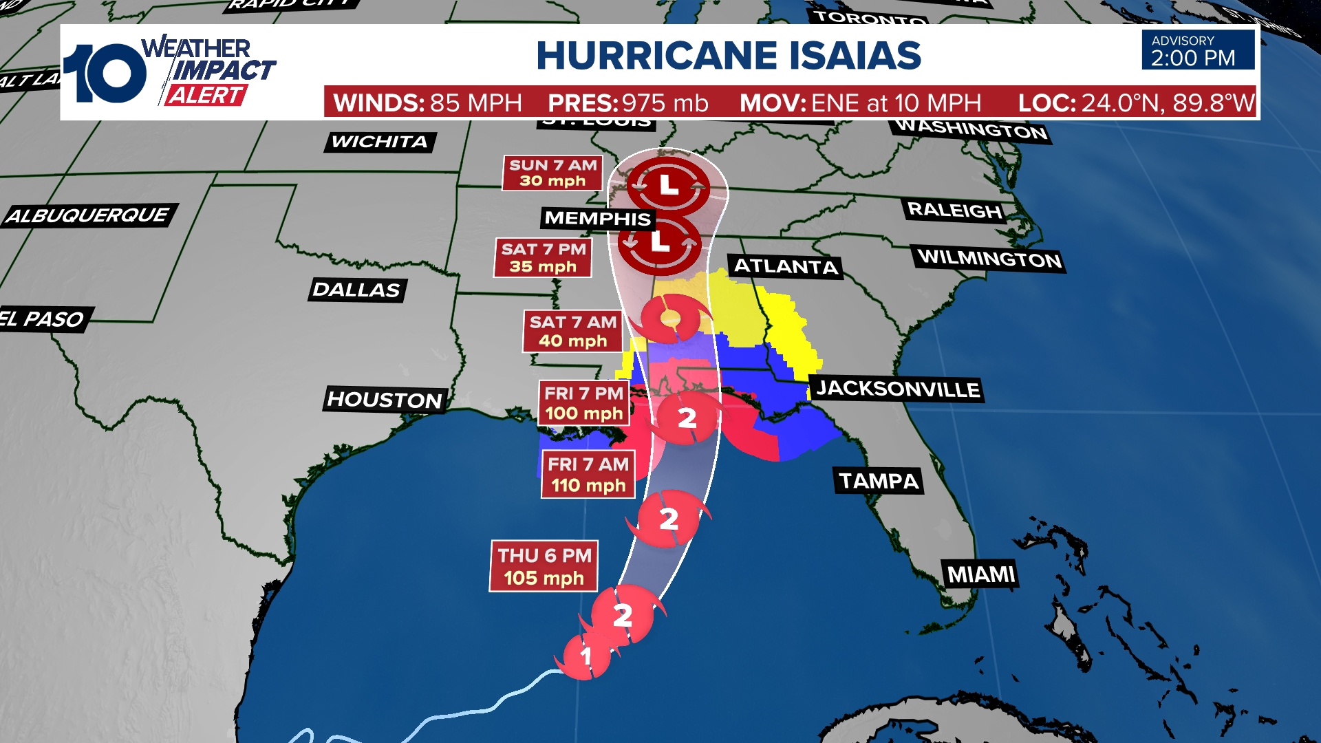 TRACKER: Watch Hurricane Isaias using forecast cone, spaghetti models ...