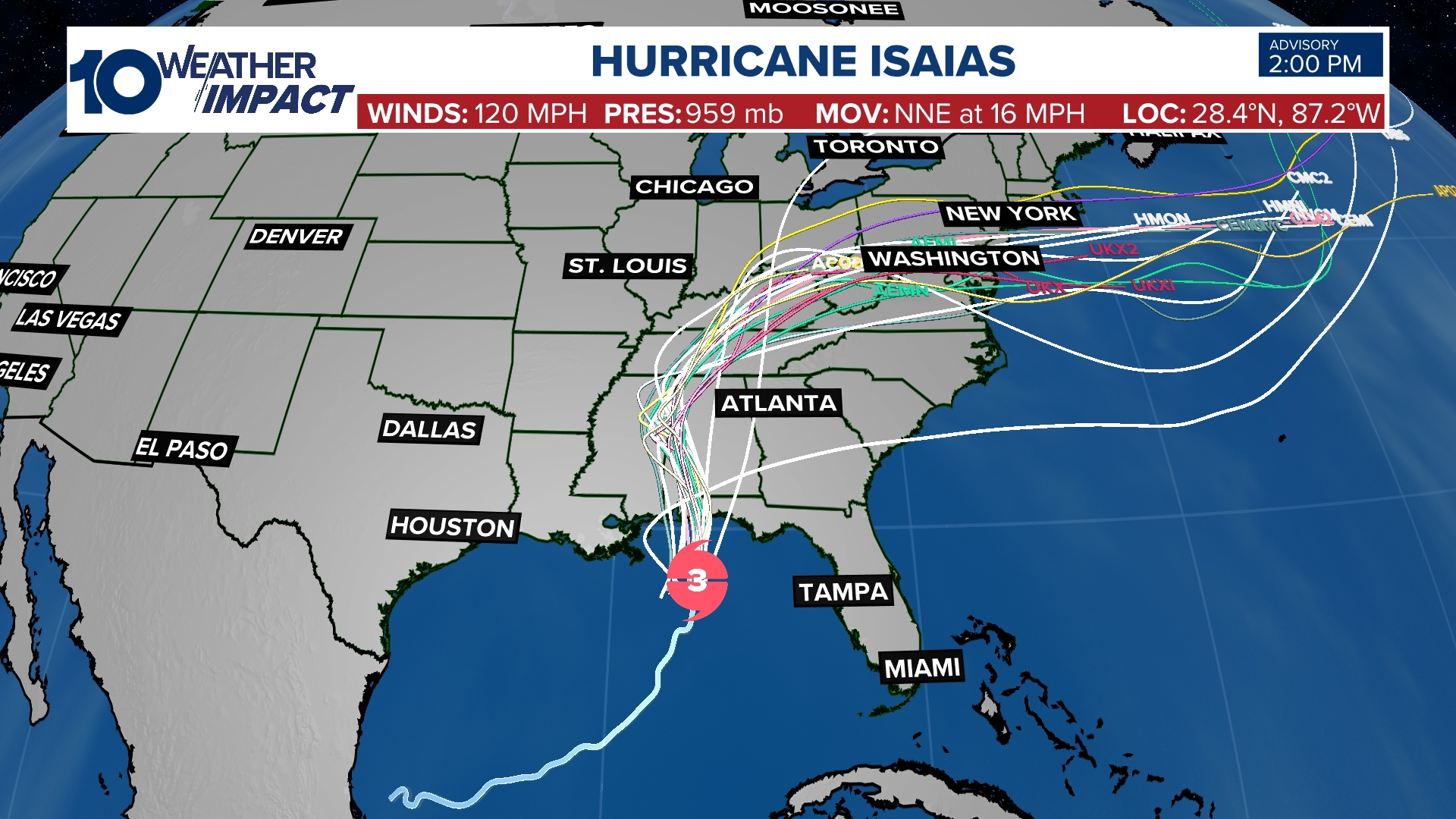 TRACKER: Watch Hurricane Isaias using forecast cone, spaghetti models ...