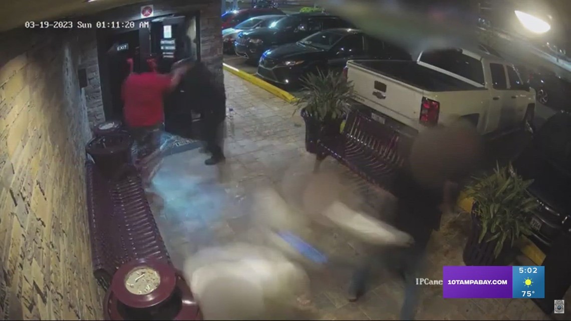 Tampa bouncers take down devil-masked, armed man trying to get into club