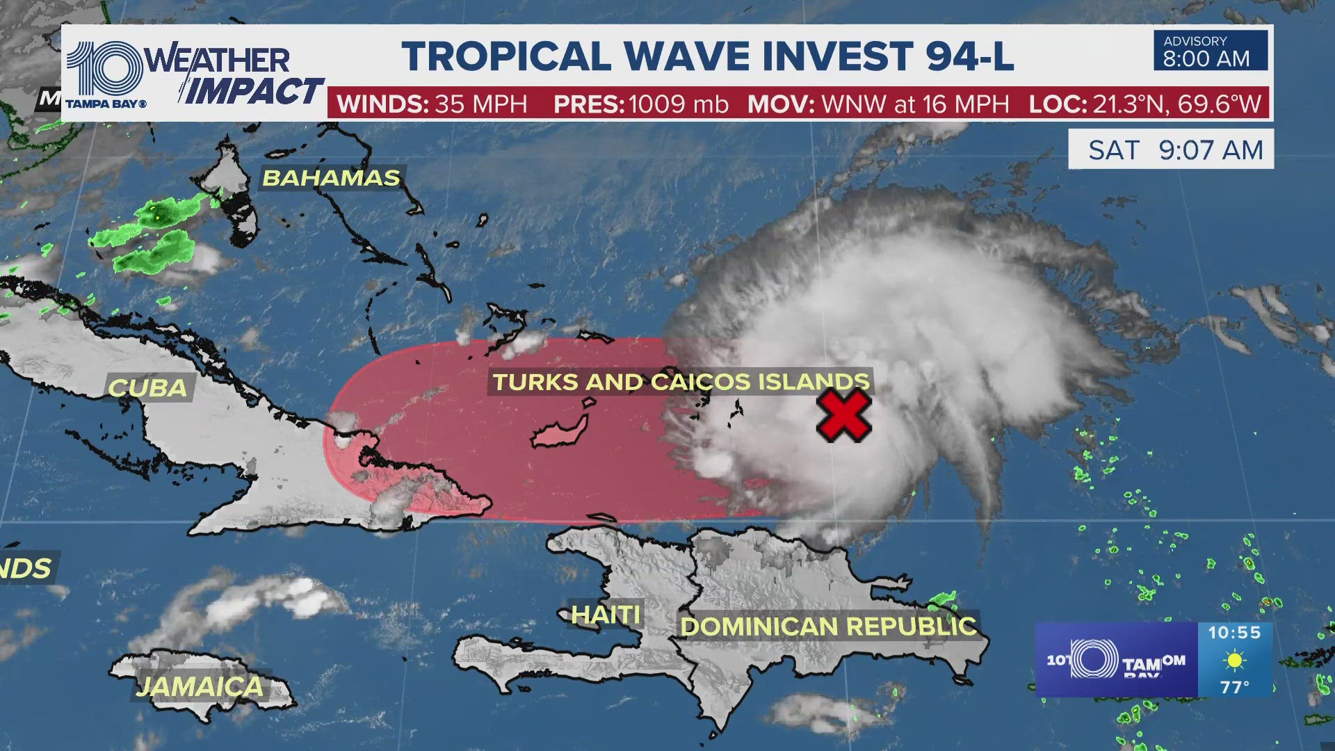 Nadine is currently nearing Belize, according to NHC.