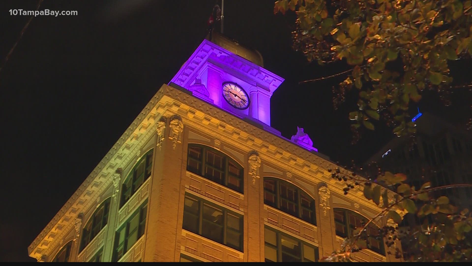Old City Hall will be illuminated with purple and gold in remembrance and salute to Gold Star families after dusk.