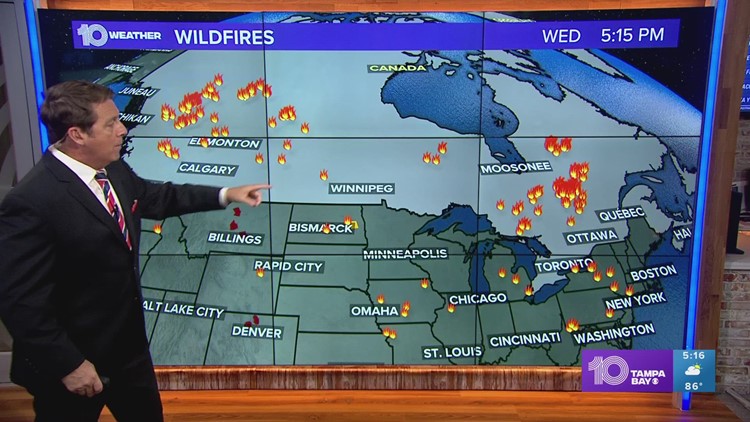 Hazardous smoke from wildfires hangs over millions in Canada, US