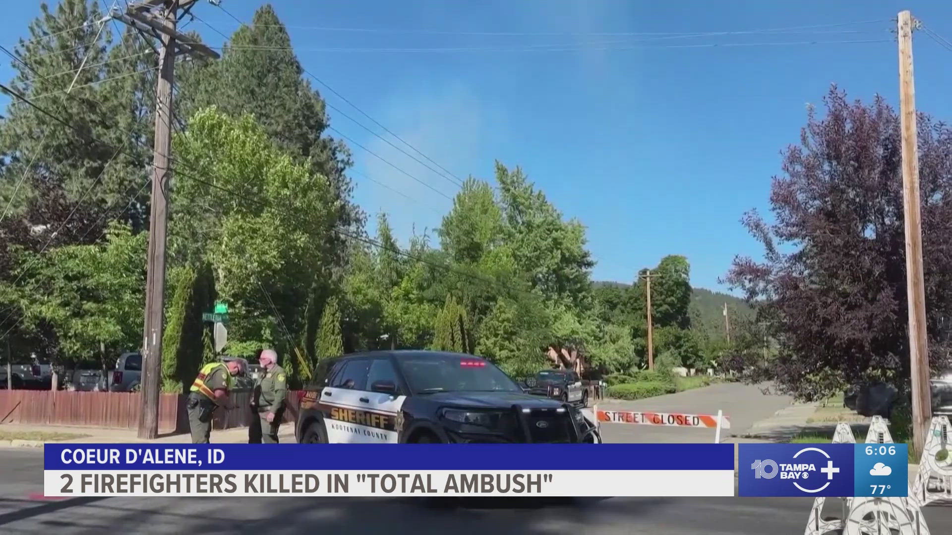 A man armed with a rifle started a wildfire Sunday and then began shooting at first responders in a northern Idaho mountain community.