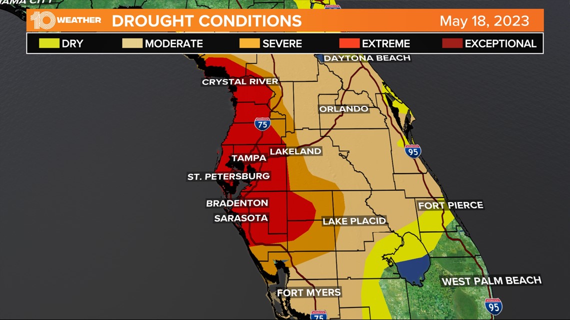Tampa Bayarea drought conditions worsen, expands south