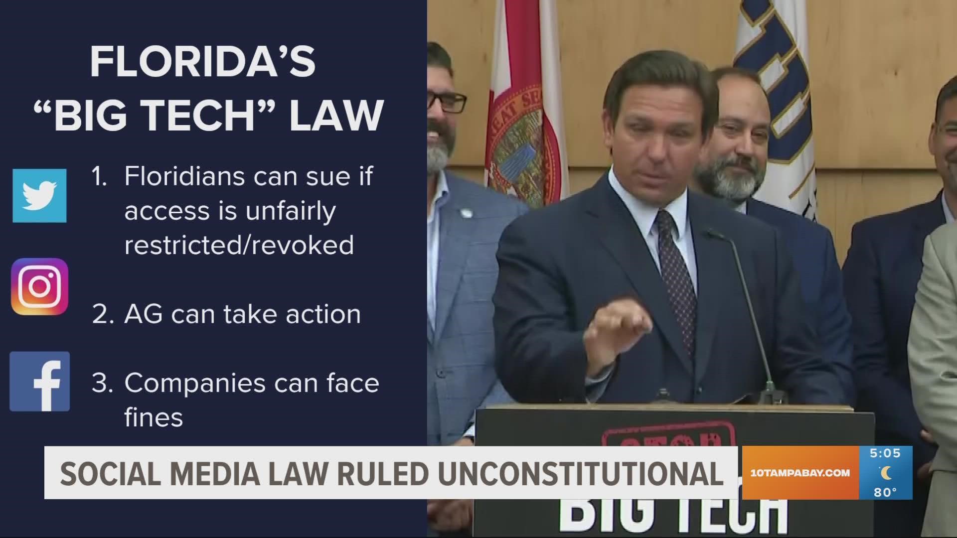 The ruling upholds a similar decision by a Florida federal district judge on the law, which was signed by DeSantis in 2021.