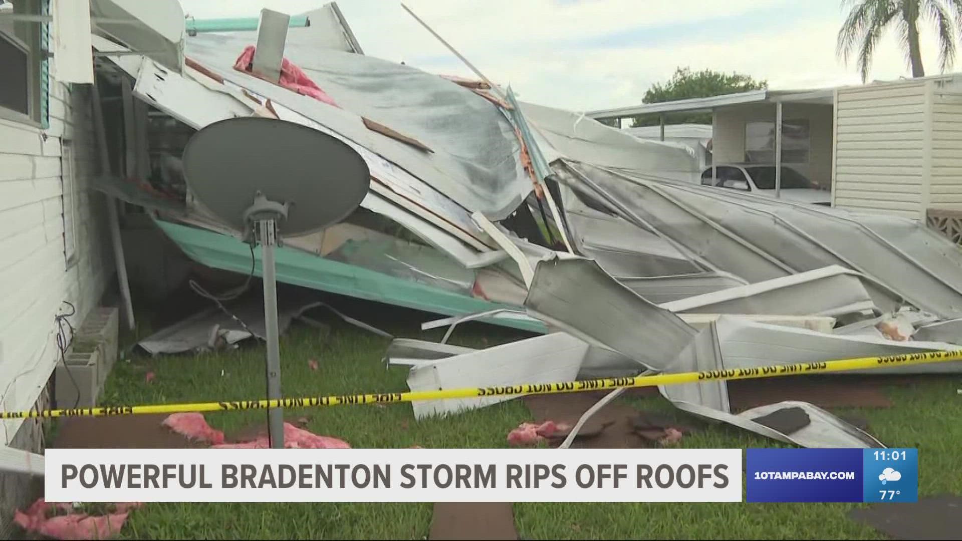 The National Weather Service believes there may have been enough wind shear and force to induce a brief tornado.