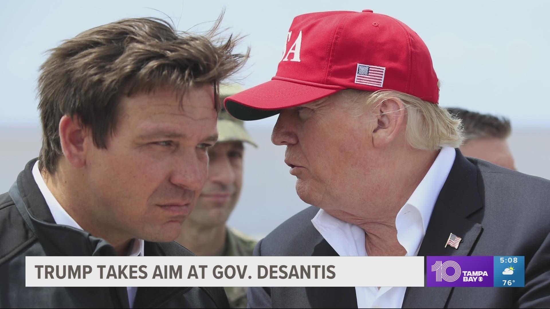 Trump is blasting DeSantis after his big re-election win this week.