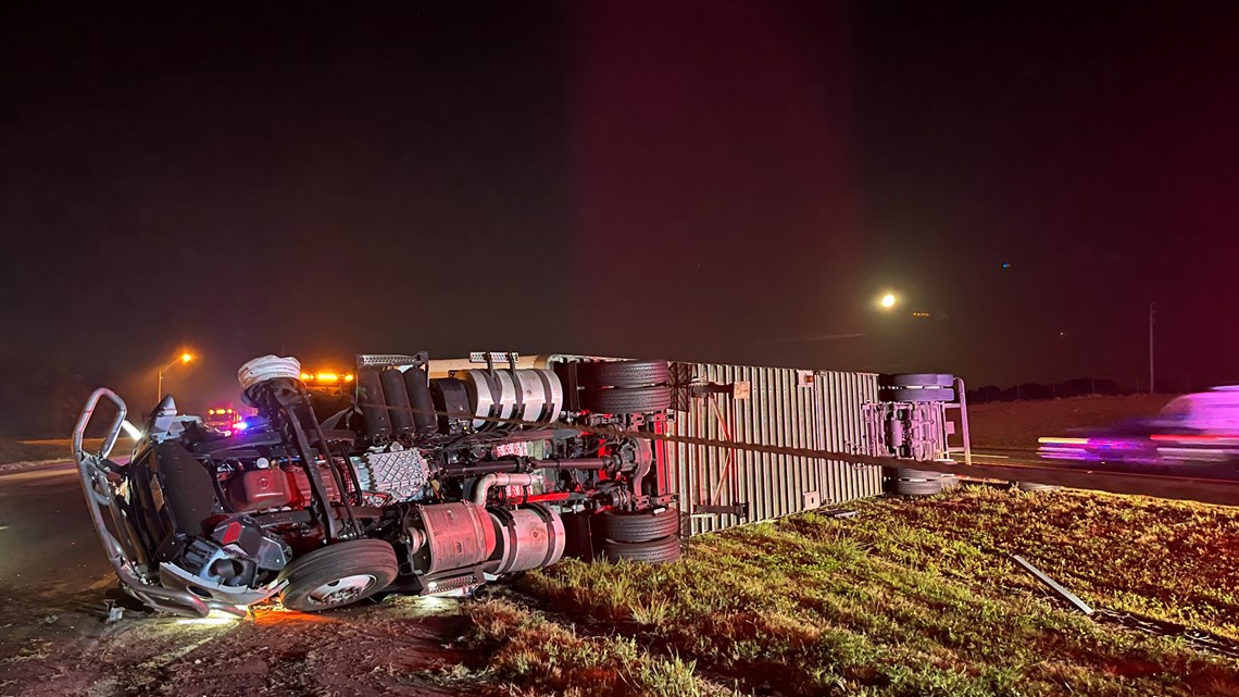 Interstate 4 crash in Polk County involving semitruck, car