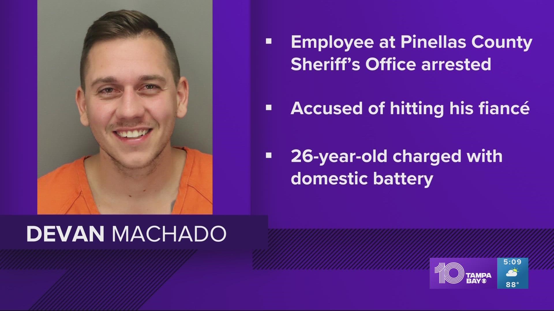 The 26-year-old was arrested and taken to the Pinellas County Jail.