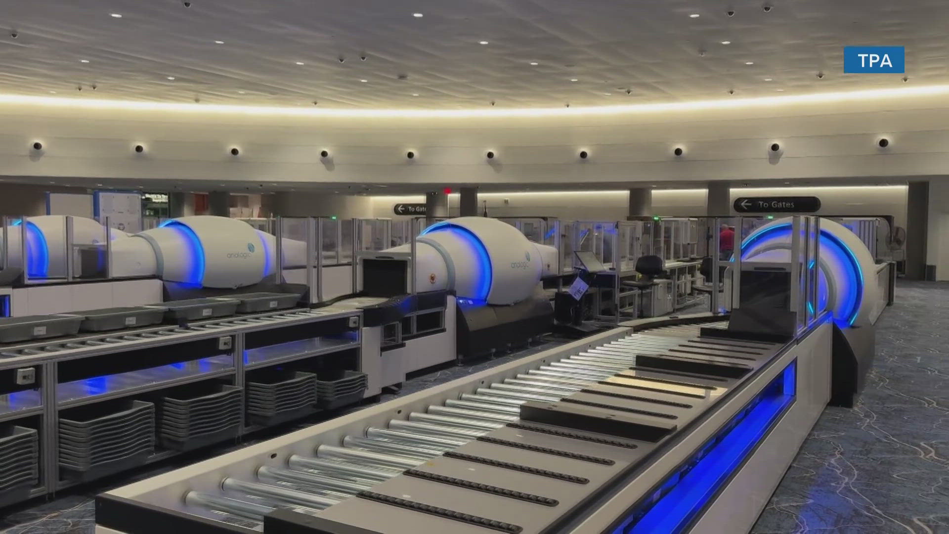The area opened seven new security lanes with new machines so travelers don't have to remove their shoes or electronics from their bags during screening. 