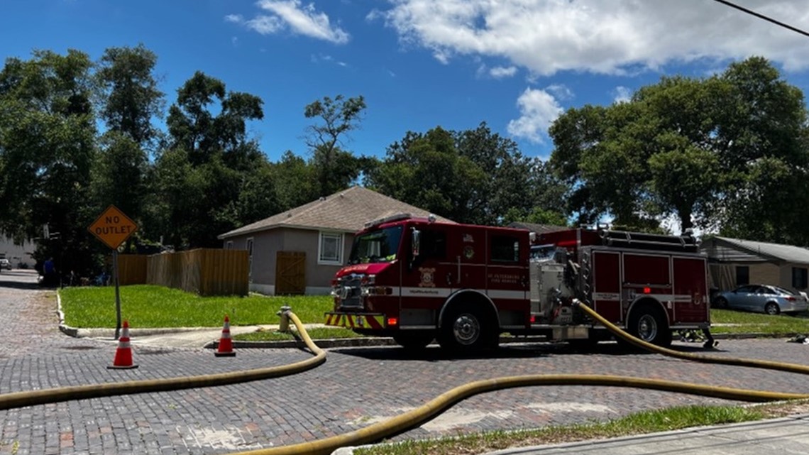 Fire rescue investigates cause of house fire in St. Petersburg