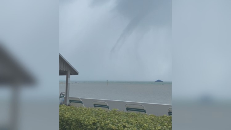 Waterspout forms in St. Pete Beach