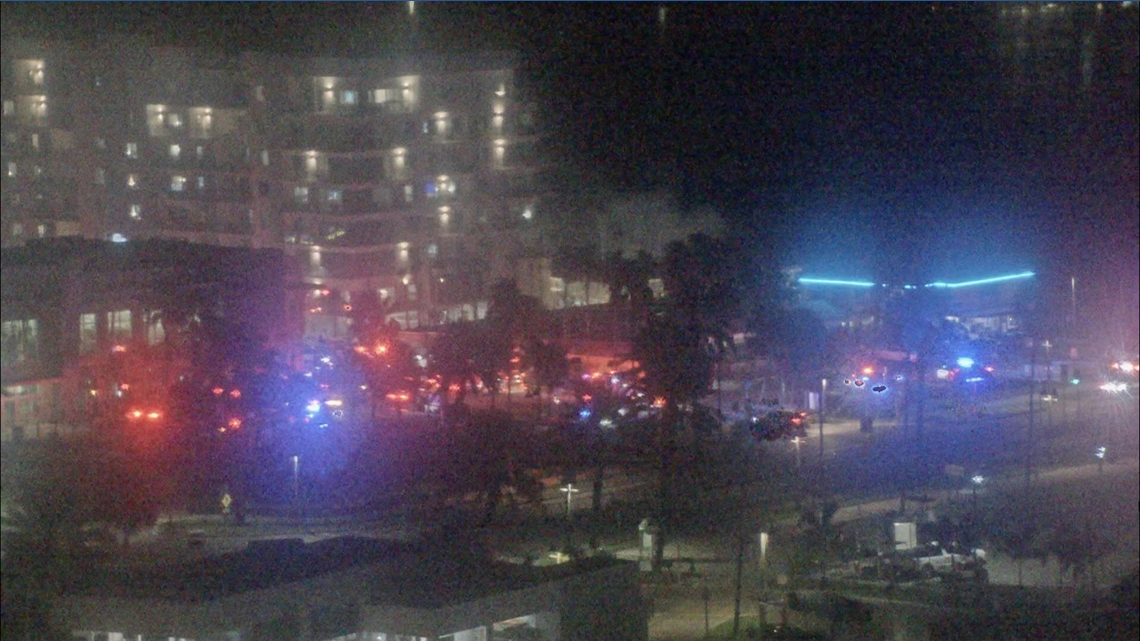 Clearwater Fire Rescue responds to a fire at an abandoned motel on Clearwater Beach