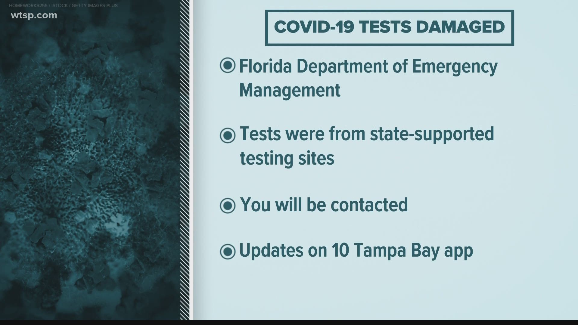 10 Tampa Bay is working to find out if any of these damaged tests were from the Tampa Bay area.
