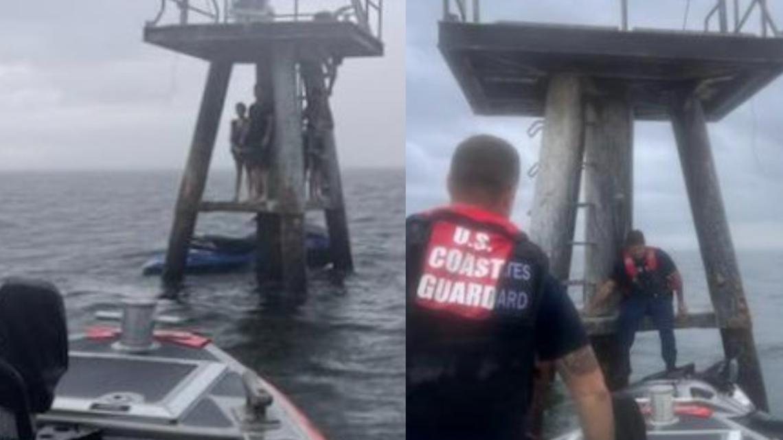 Family of 4 rescued by Coast Guard near Sunshine Skyway Bridge | wtsp.com