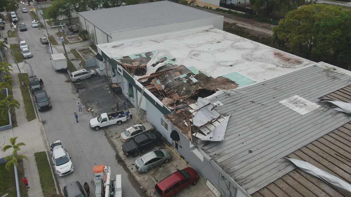 Business owners clean up after tornado damages Sarasota business