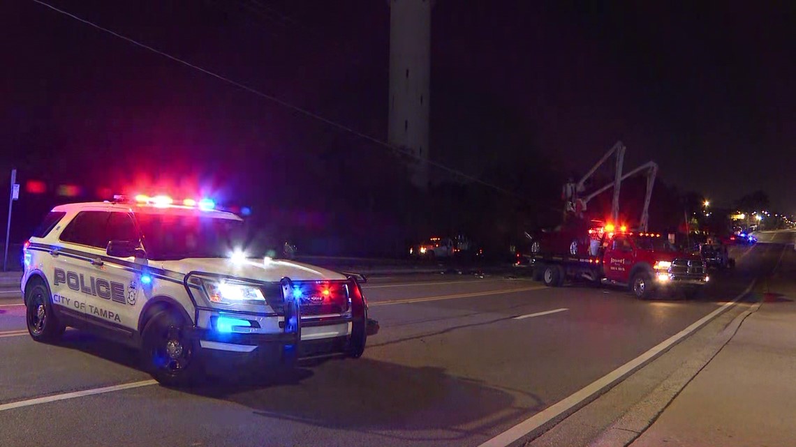 N Florida Avenue shut down after TECO pole damaged in crash | wtsp.com