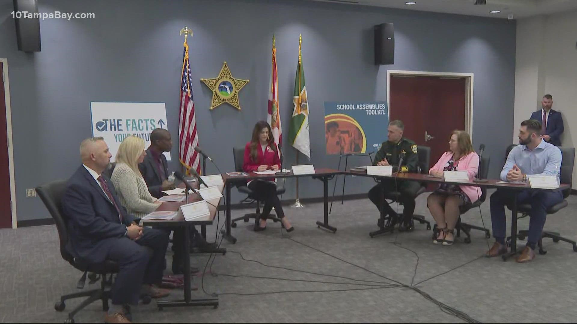 The first lady says the state will be rolling out school assemblies as part of its "The Facts Your Future" campaign.