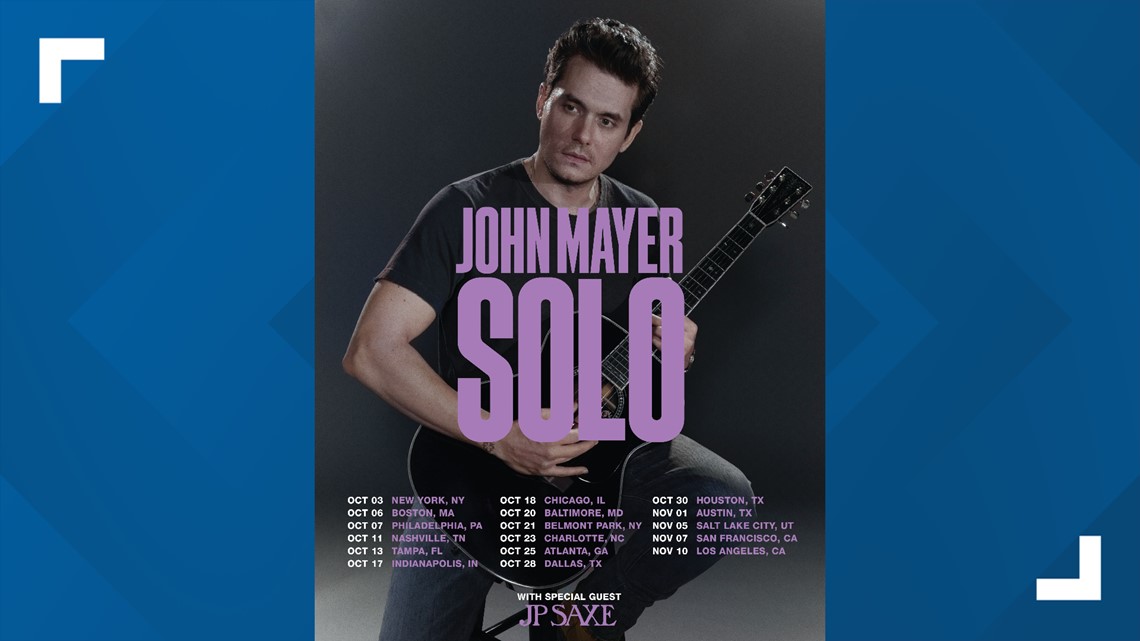 John Mayer to play in Tampa on Oct. 13, 2023 | wtsp.com