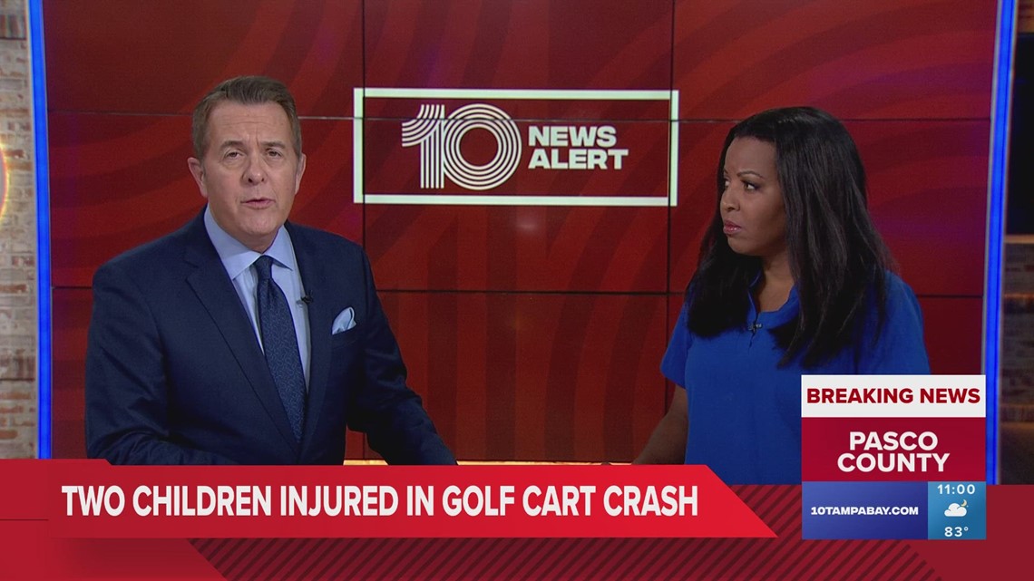 2 children injured in golf cart crash