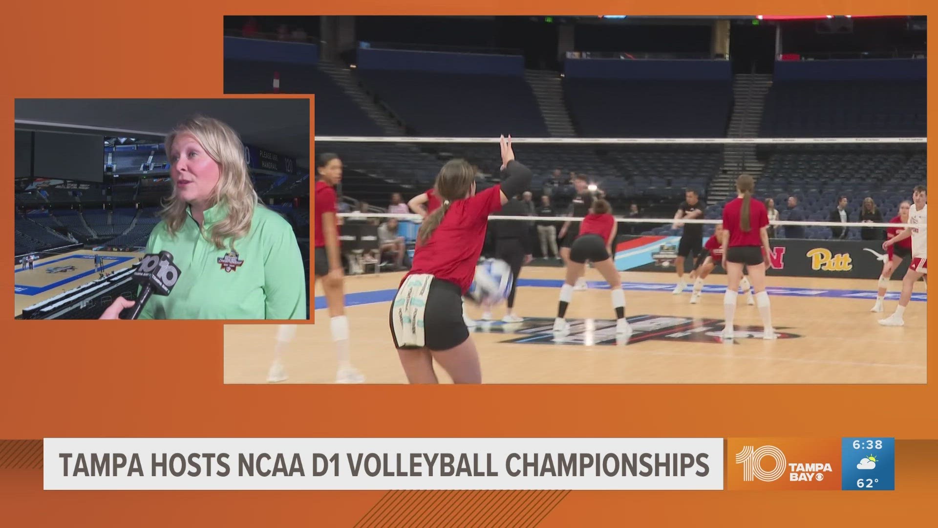 The women's college volleyball tournament faces a record-setting year. We report on the matchups being hosted at Tampa.