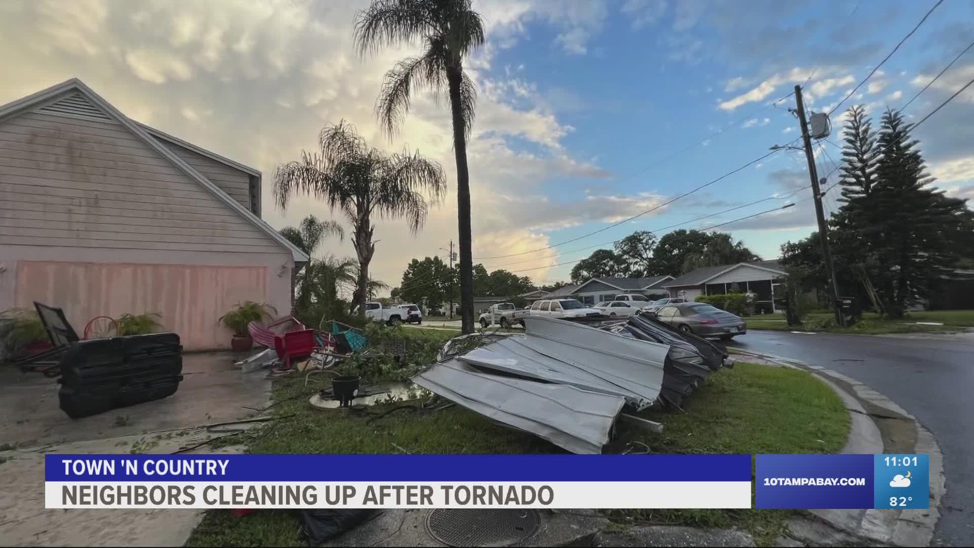 The National Weather Service has confirmed two "brief, weak" tornados in the areas of Trinity and Town 'N Country.