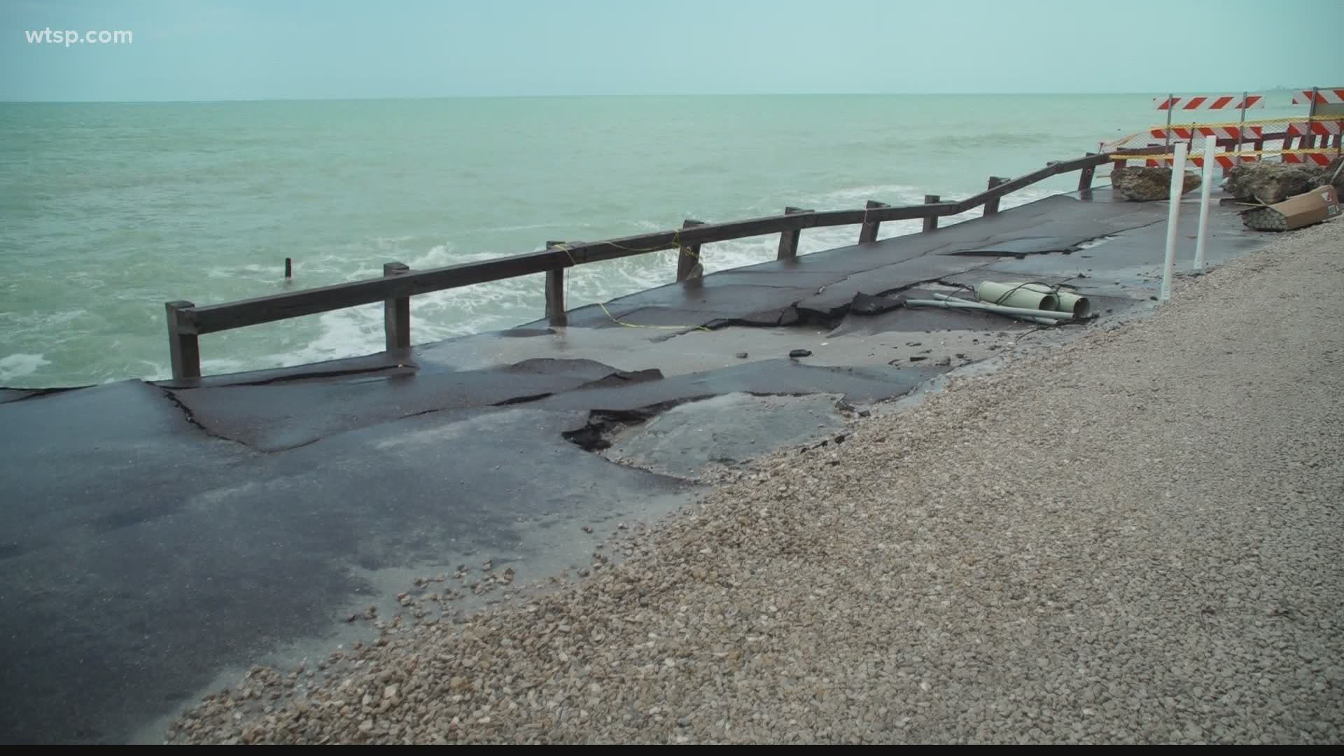 Crews repairing North Casey Key Road after storm damage