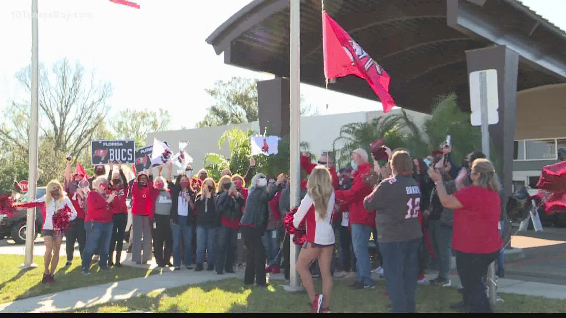 Leaders in the Tampa Bay area are flying Bucs flags ahead of Super Bowl LV.