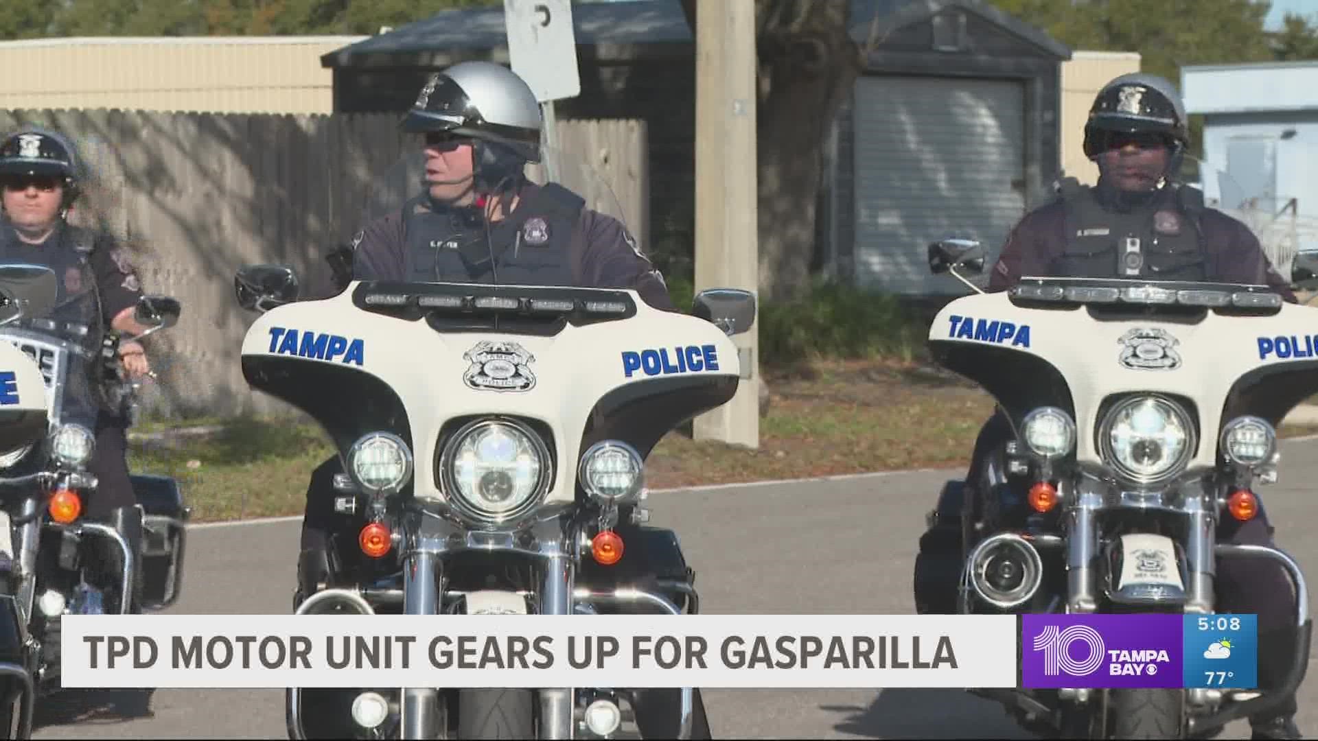 Large crowds and alcohol can be a challenge for law enforcement during Gasparilla, but the Tampa Police's motor unit said they're ready.
