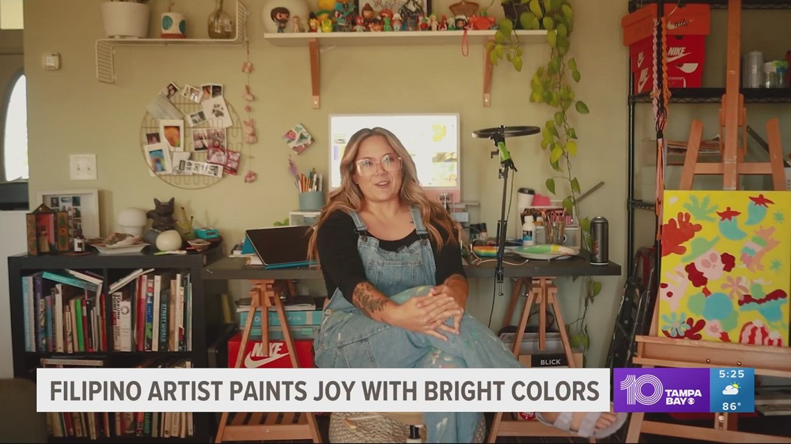 Filipino artist JUJMO paints joy with bright colors across the Tampa Bay-area