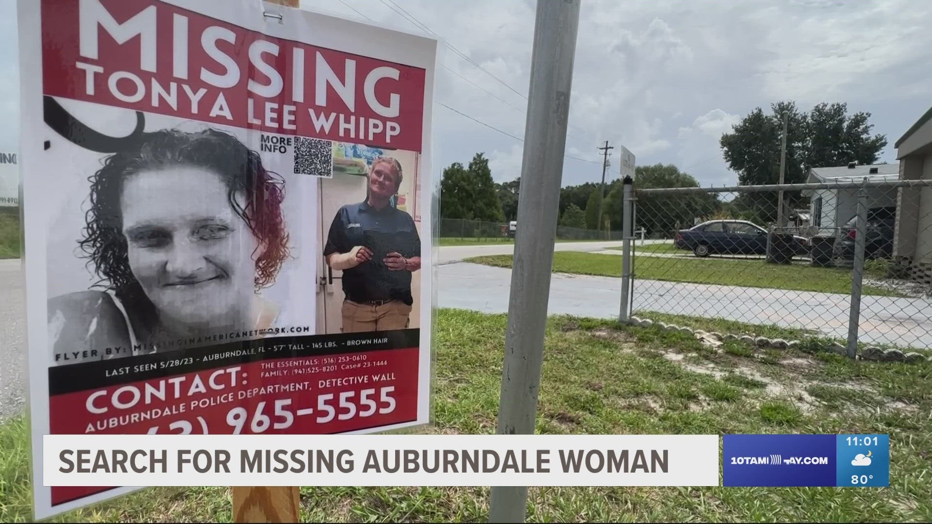 Tonya Whipp vanished in late May, and police confirmed they searched a man's home in Auburndale but didn't find her.